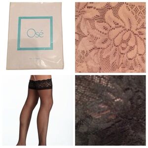 Stockings by OSE Nude OR Black, For Use with Garters, Made in Italy, NEW